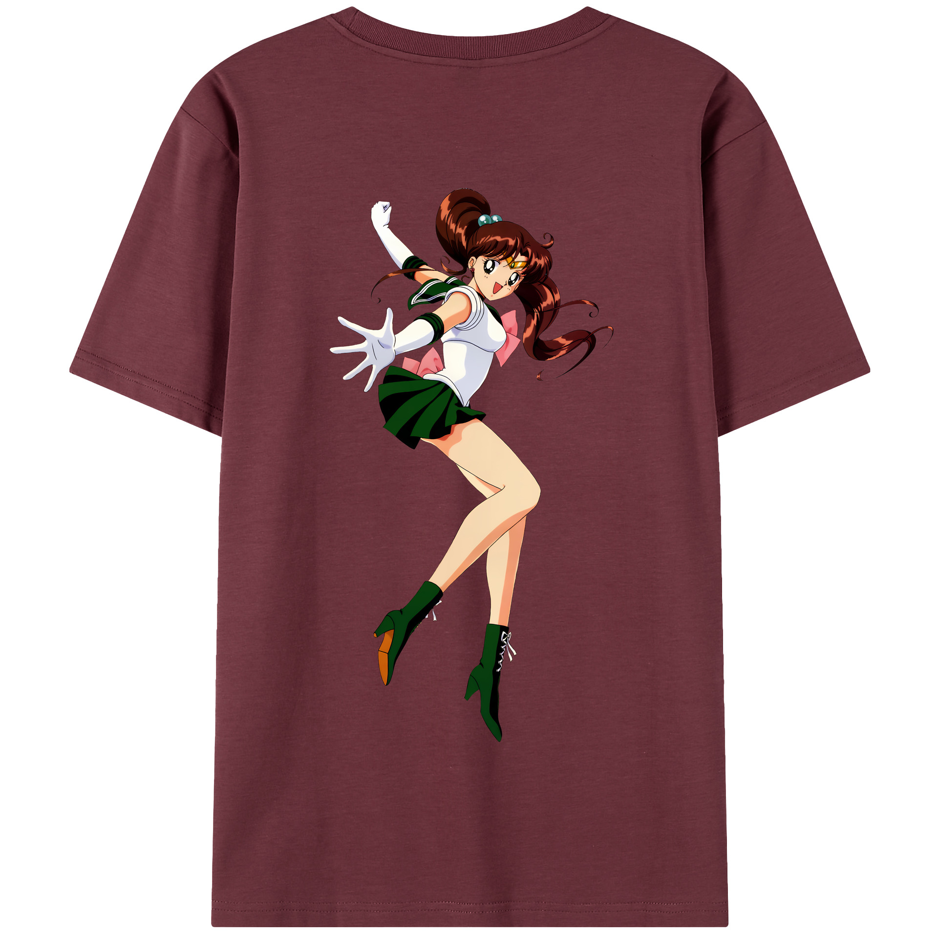 （画像用） 美少女戦士セーラームーン 木野 まこと きの まこと Sailor Moon Kino Makoto （セーラージュピター；Sailor Jupiter） 綿100％半袖Tシャツ（背面プリント）